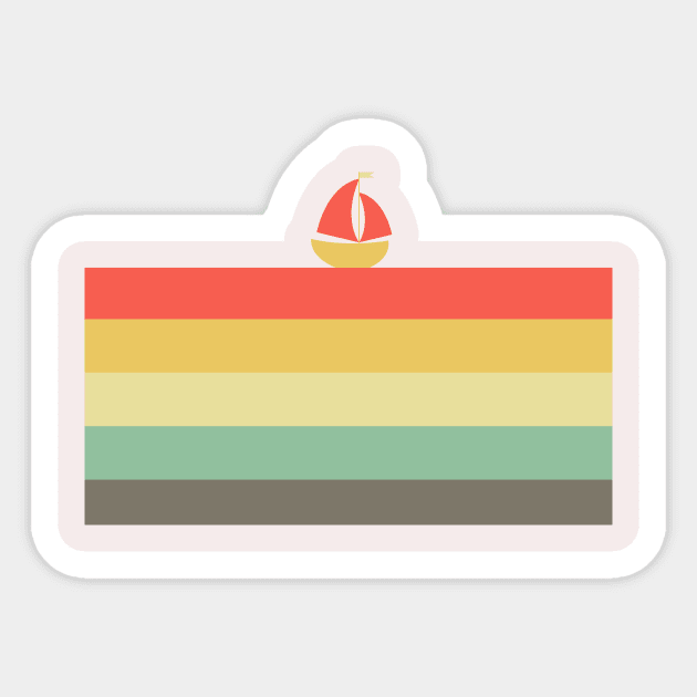 rainbow boat Sticker by teemarket